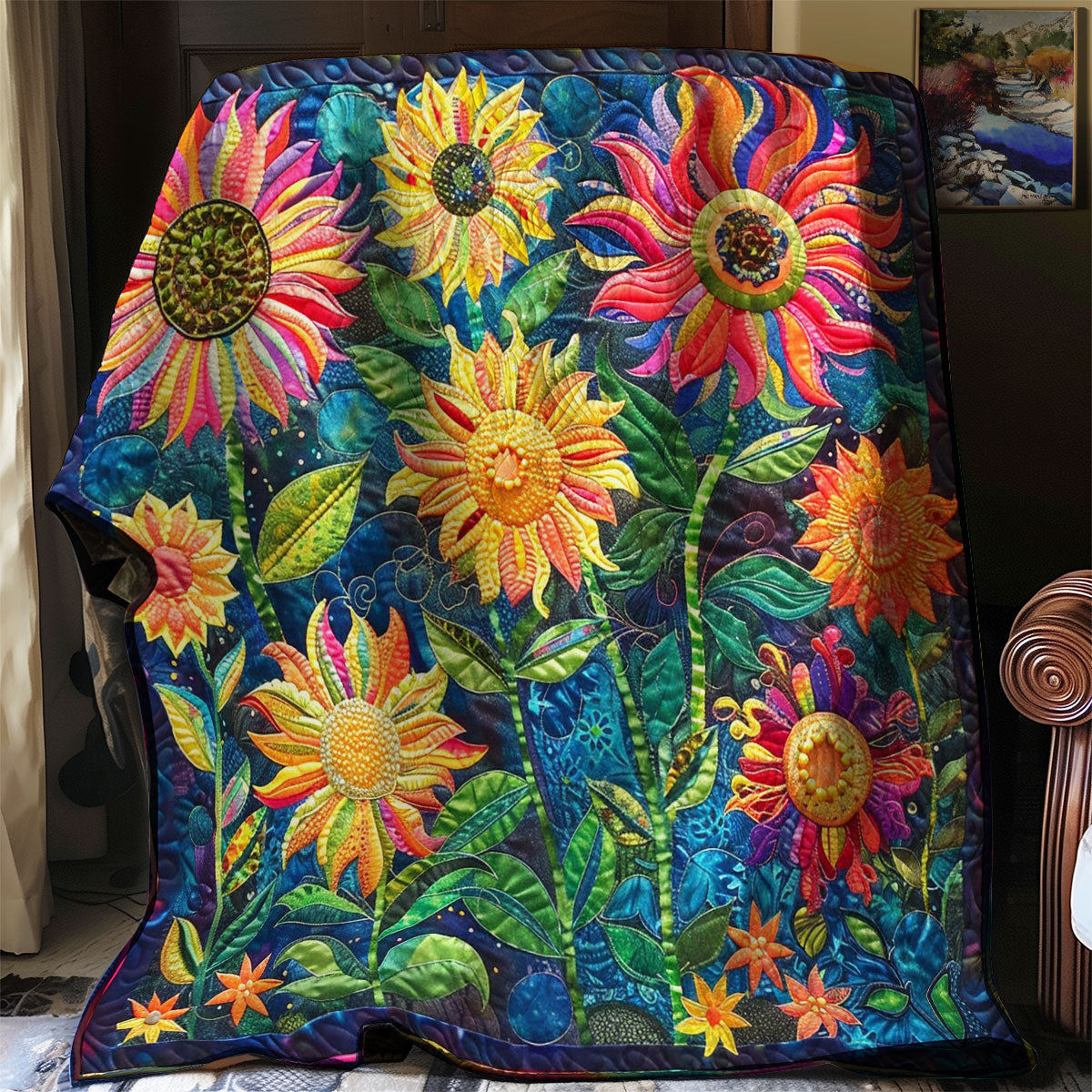 Colorful Flowers WO2707034CL Quilt