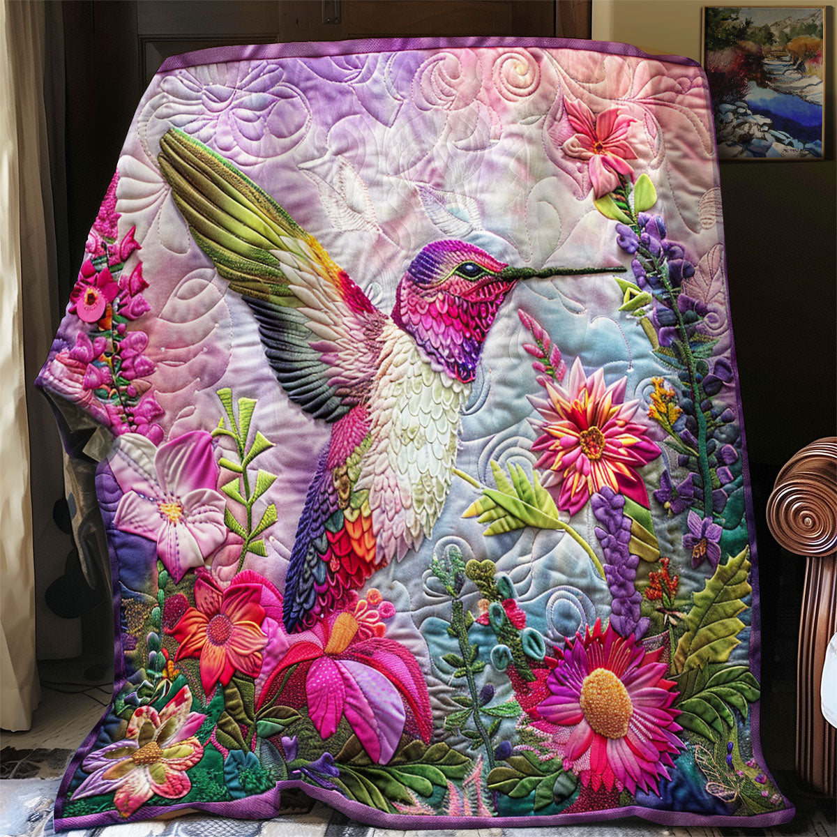 Colorful Hummingbird XR1008016CL Quilt