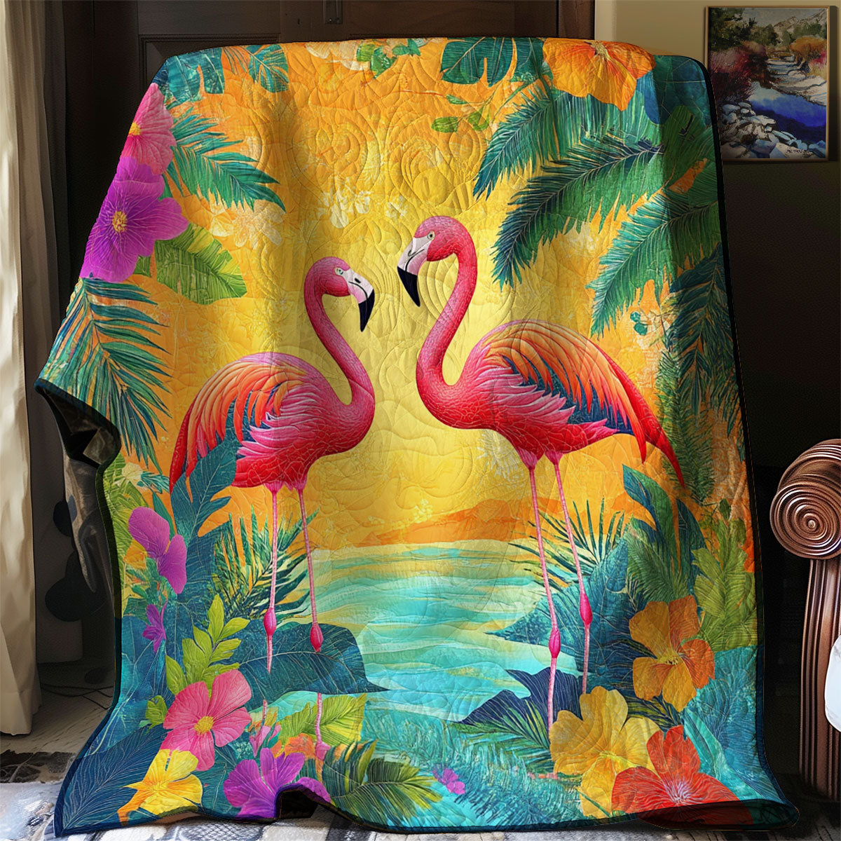 Couple Flamingo XR0608041CL Quilt