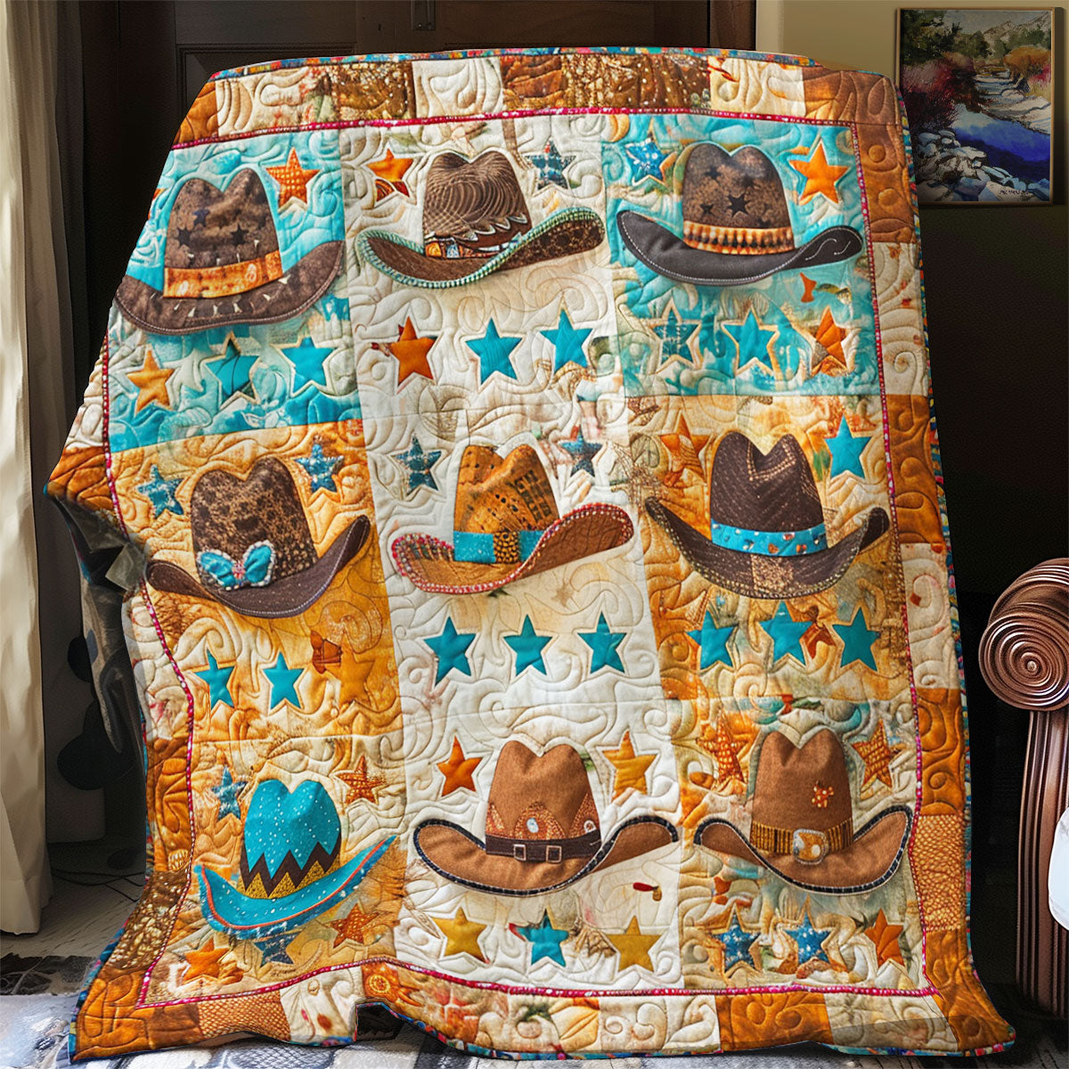 Cowboy Hats With Stars XR2008015CL Quilt