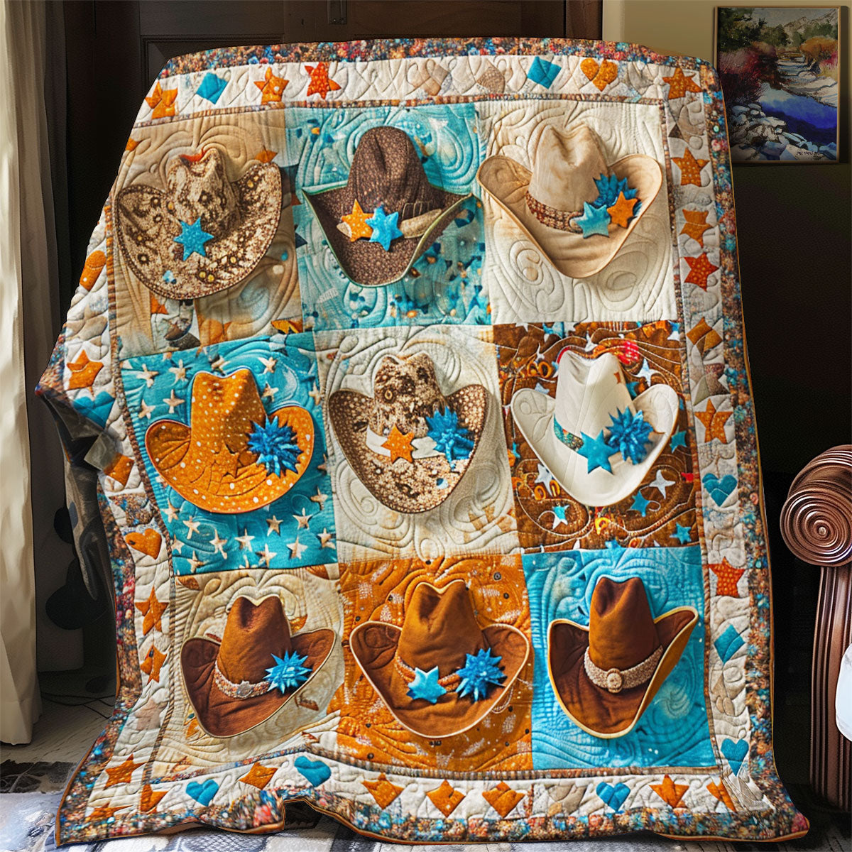 Cowboy Hats With Stars XR2008017CL Quilt