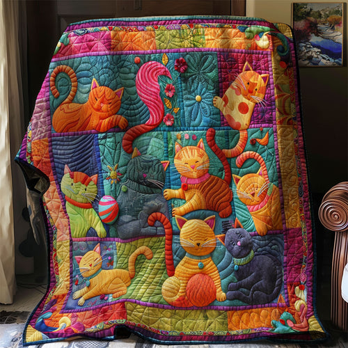 Cute Cats And Colorful Yarns XR2507001CL Quilt