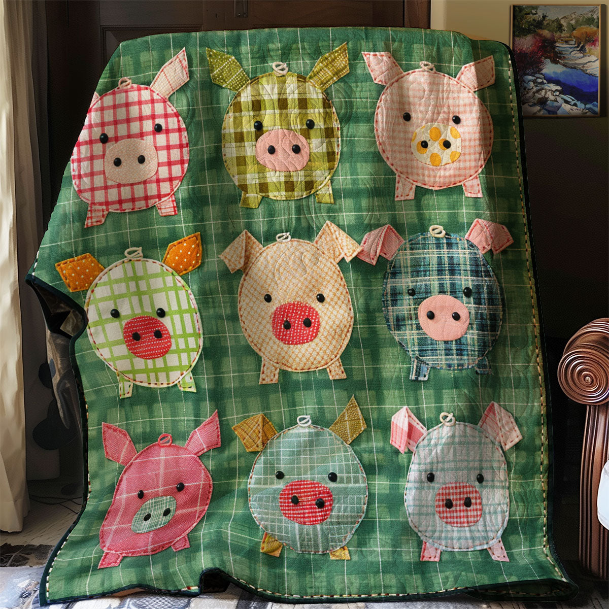 Cute Fabric Pigs XR2607030CL Quilt