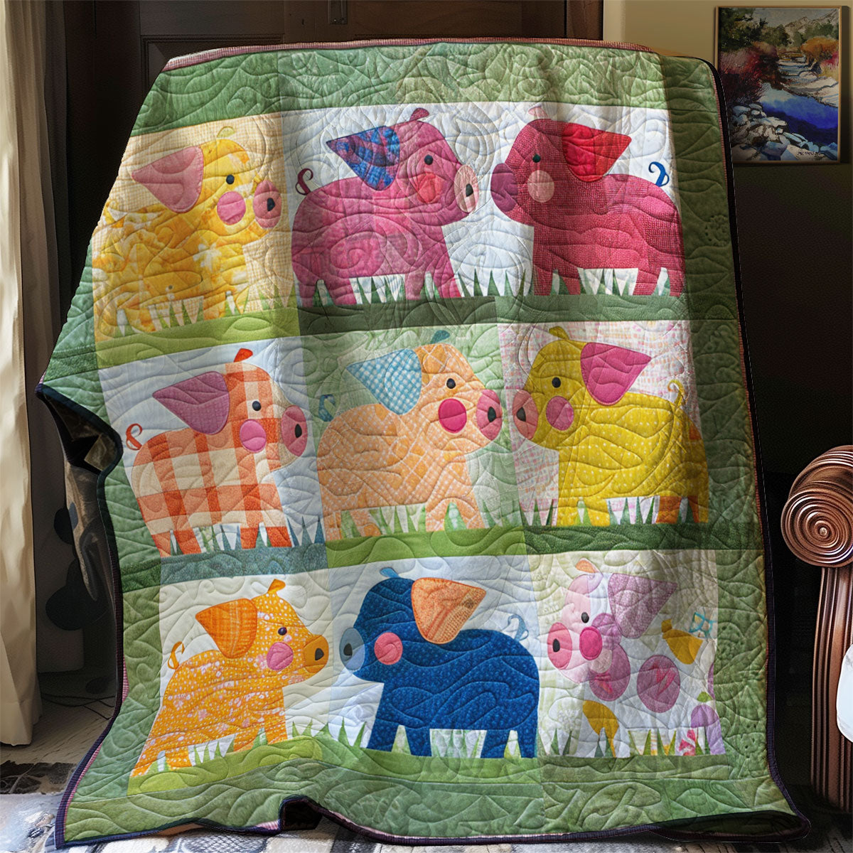 Cute Pigs XR2607029CL Quilt