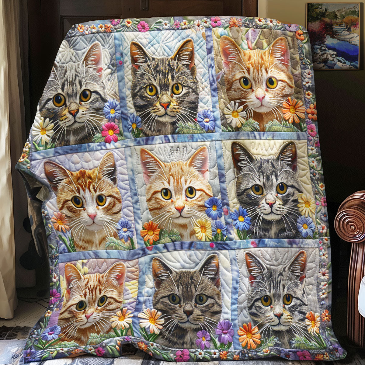 Cute Tabby Cats XR1908004CL Quilt