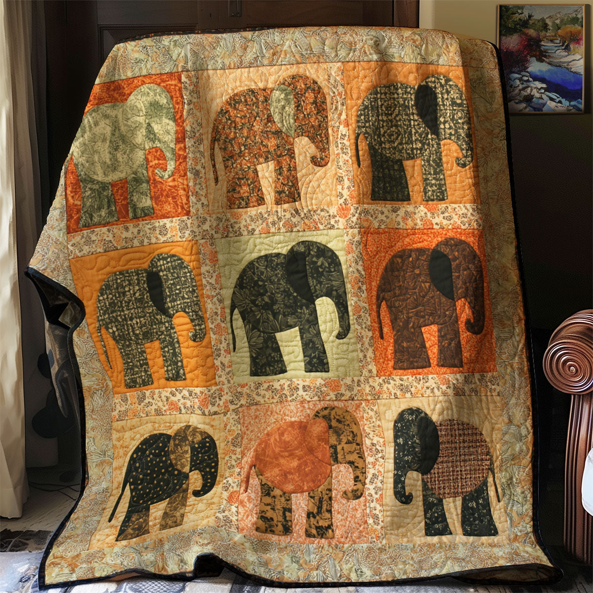 Different Elephants XR0108019CL Quilt