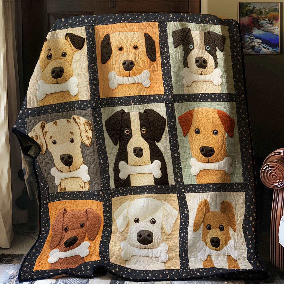 Dogs Love Bones XR0608002CL Quilt