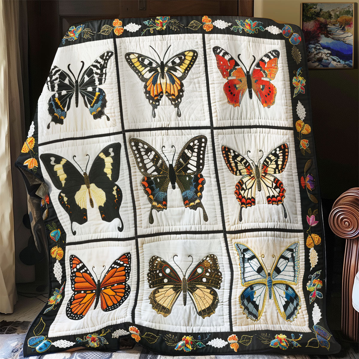 Elegant Butterflies XR1008005CL Quilt