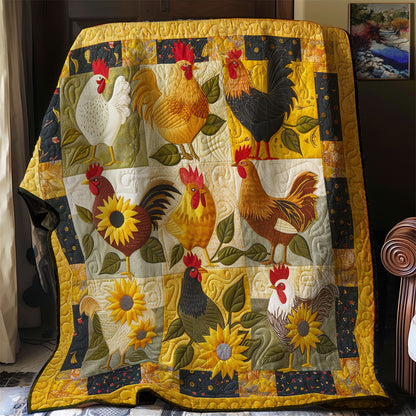 Exquisite Sunrise Chickens XR2907024CL Quilt