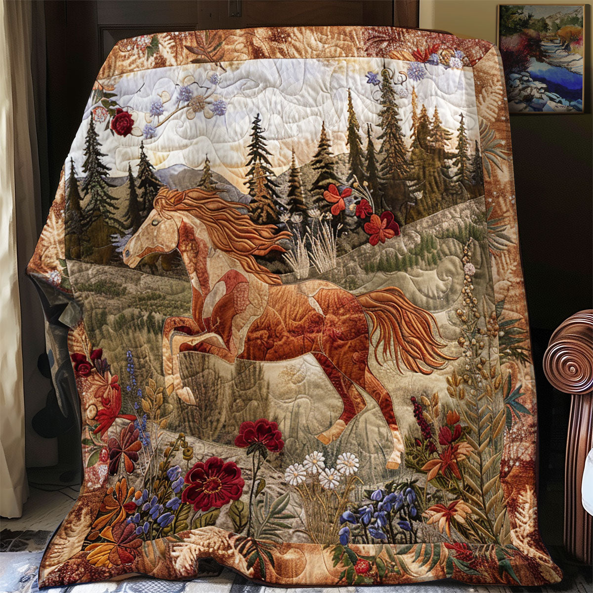 Fabric Brown Horse XR0908019CL Quilt