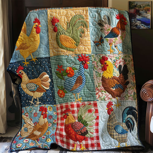 Fabric Chickens XR1707001CL Quilt