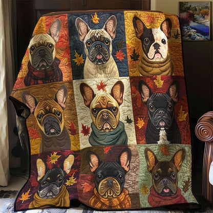 Fall French Bulldogs XR3107005CL Quilt