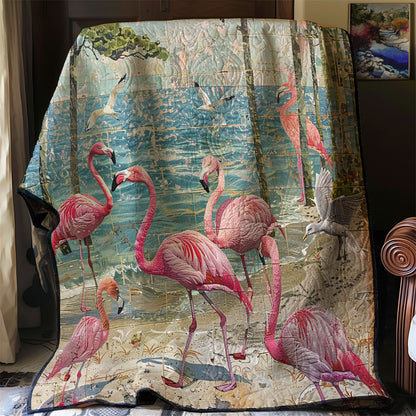 Flamingos And Seagulls XR0307027CL Quilt