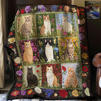 Floral Cats XR0708002CL Quilt