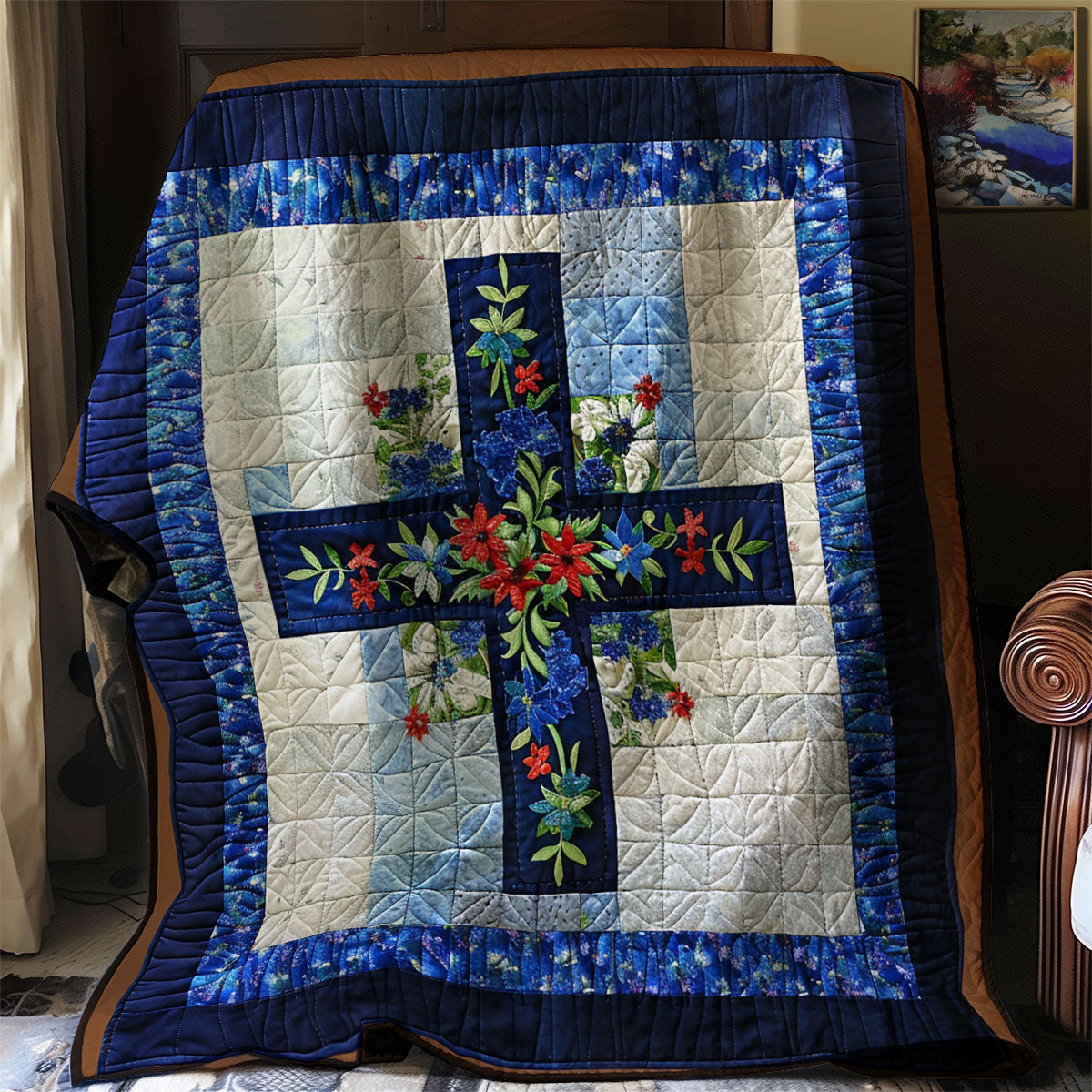 Floral Cross XR2406008CL Quilt