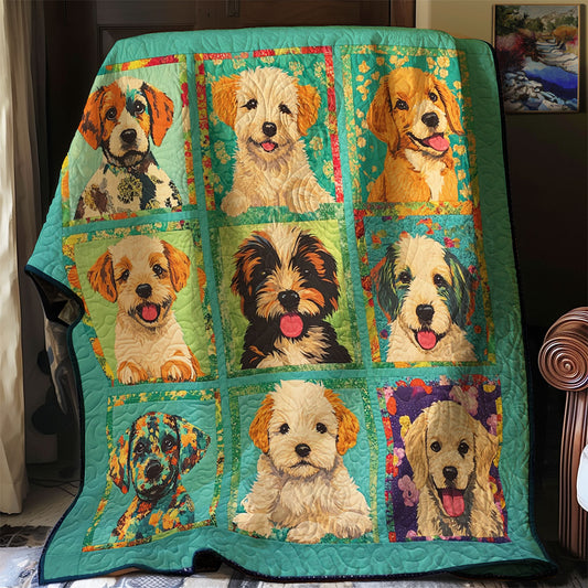 Floral Dogs XR0508050CL Quilt