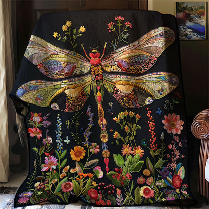 Floral Dragonfly XR3107034CL Quilt