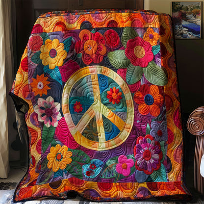 Floral Hippie Peace XR2207001CL Quilt