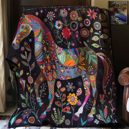 Floral Horse XR1207005CL Quilt