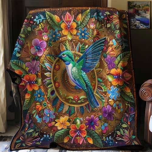 Floral Hummingbird XR0307003CL Quilt