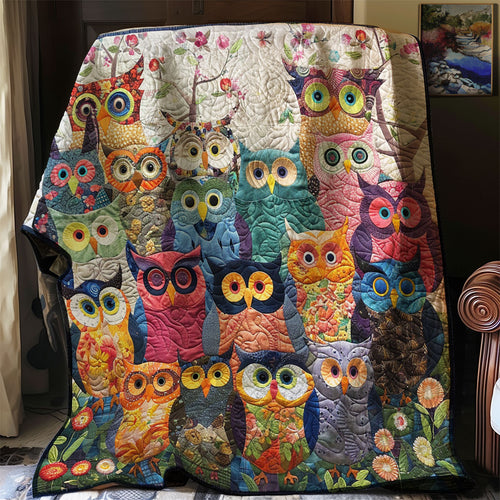 Floral Owls XR1706003CL Quilt