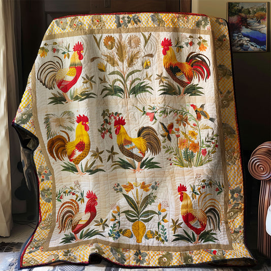 Floral Sun Chickens XR2607004CL Quilt