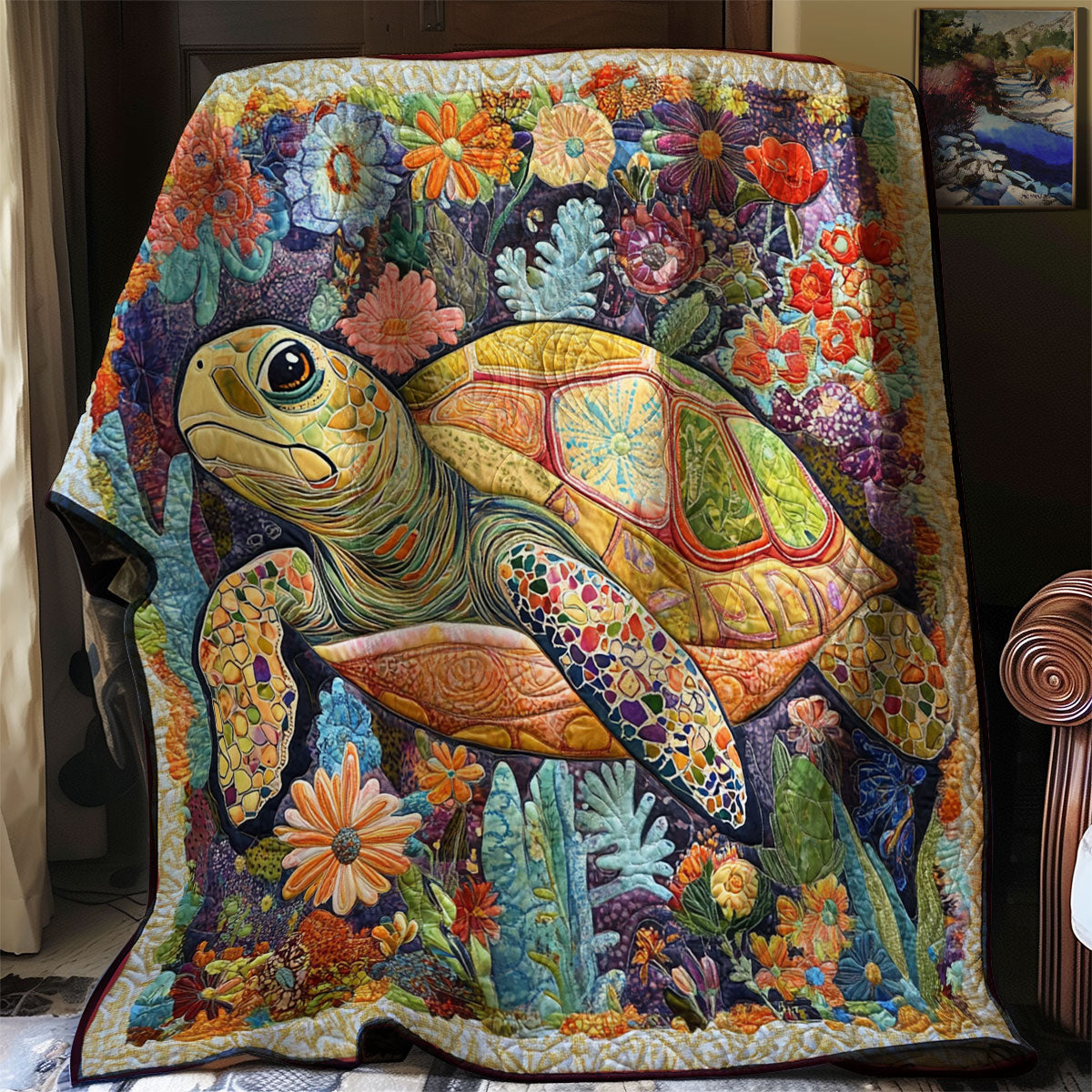 Floral Turtle XR0608034CL Quilt