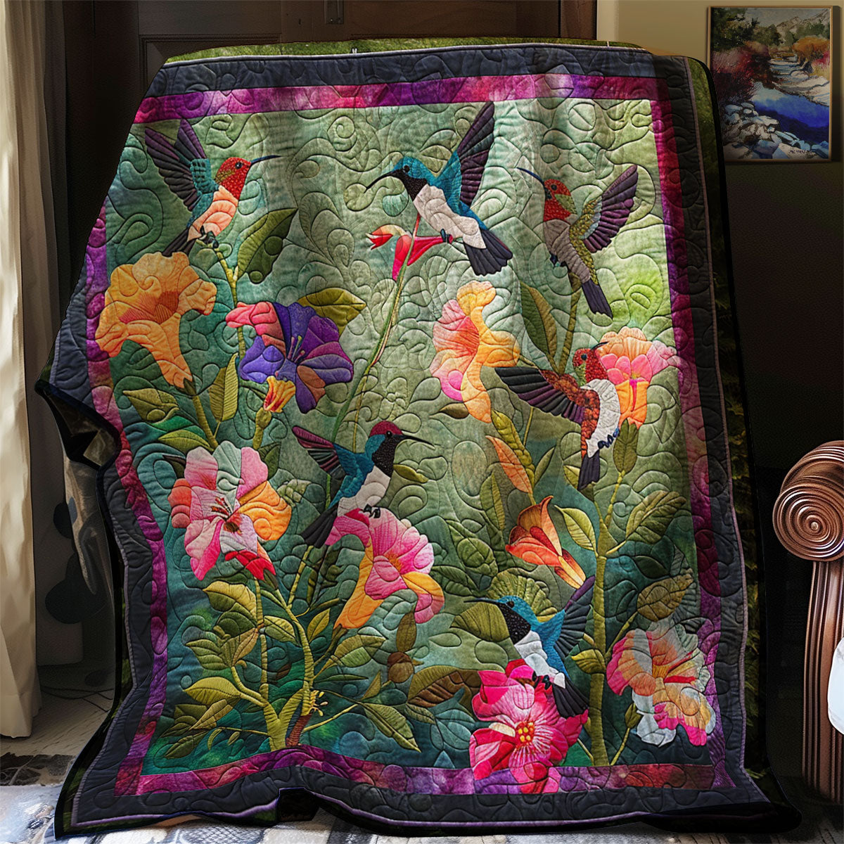 Flying Hummingbirds XR1707002CL Quilt