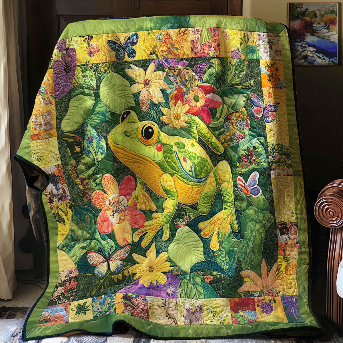 Frog And Butterflies XR0708015CL Quilt