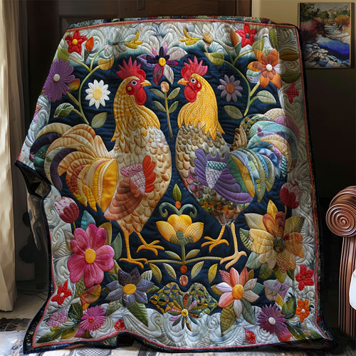 Garden Glow Roosters XR2607020CL Quilt