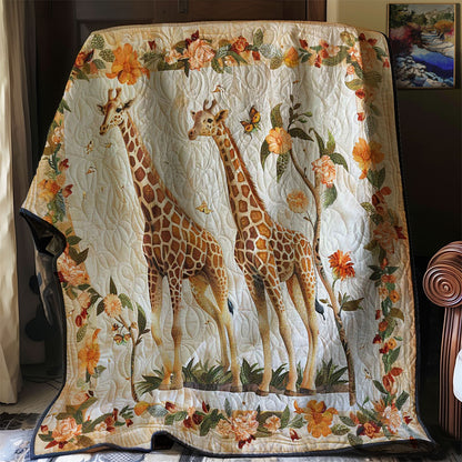 Giraffe And Flowers WN2507017CL Quilt