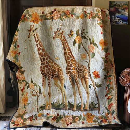 Giraffe And Flowers WN2507017CL Quilt