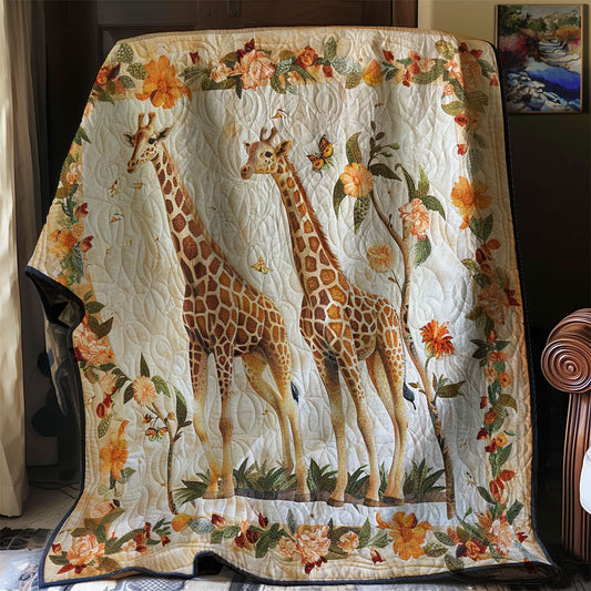 Giraffe And Flowers WN2507017CL Quilt