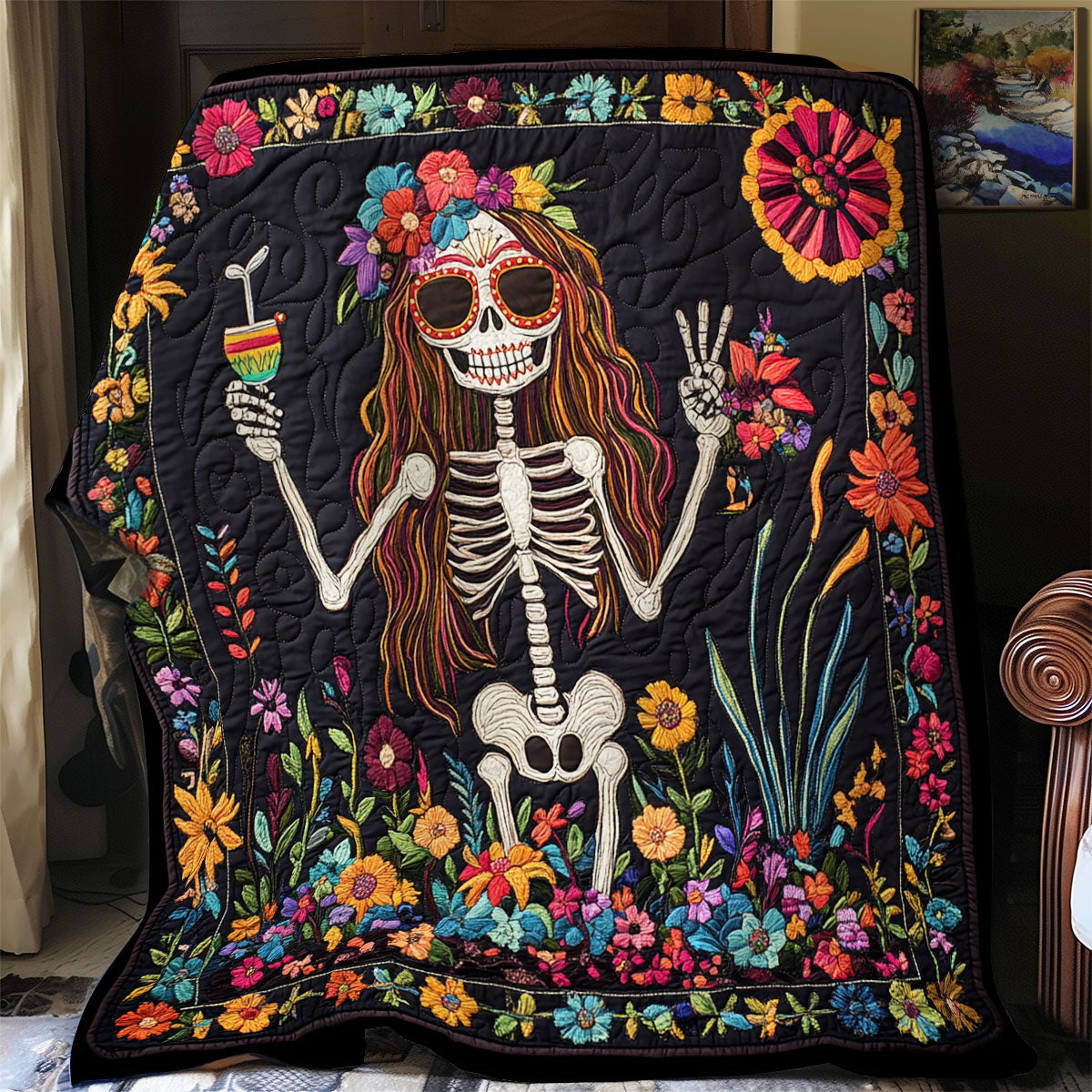 Girl Skeleton XR0808047CL Quilt