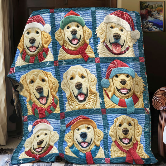 Golden Retriever Christmas Hats XR2308018CL Quilt