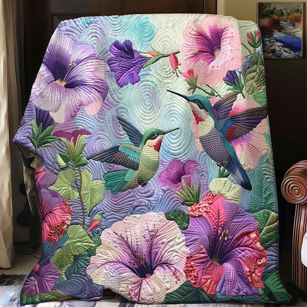 Graceful Hummingbirds XR0908024CL Quilt