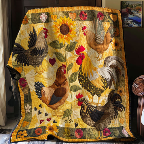 Graceful Sunrise Chickens XR2907023CL Quilt