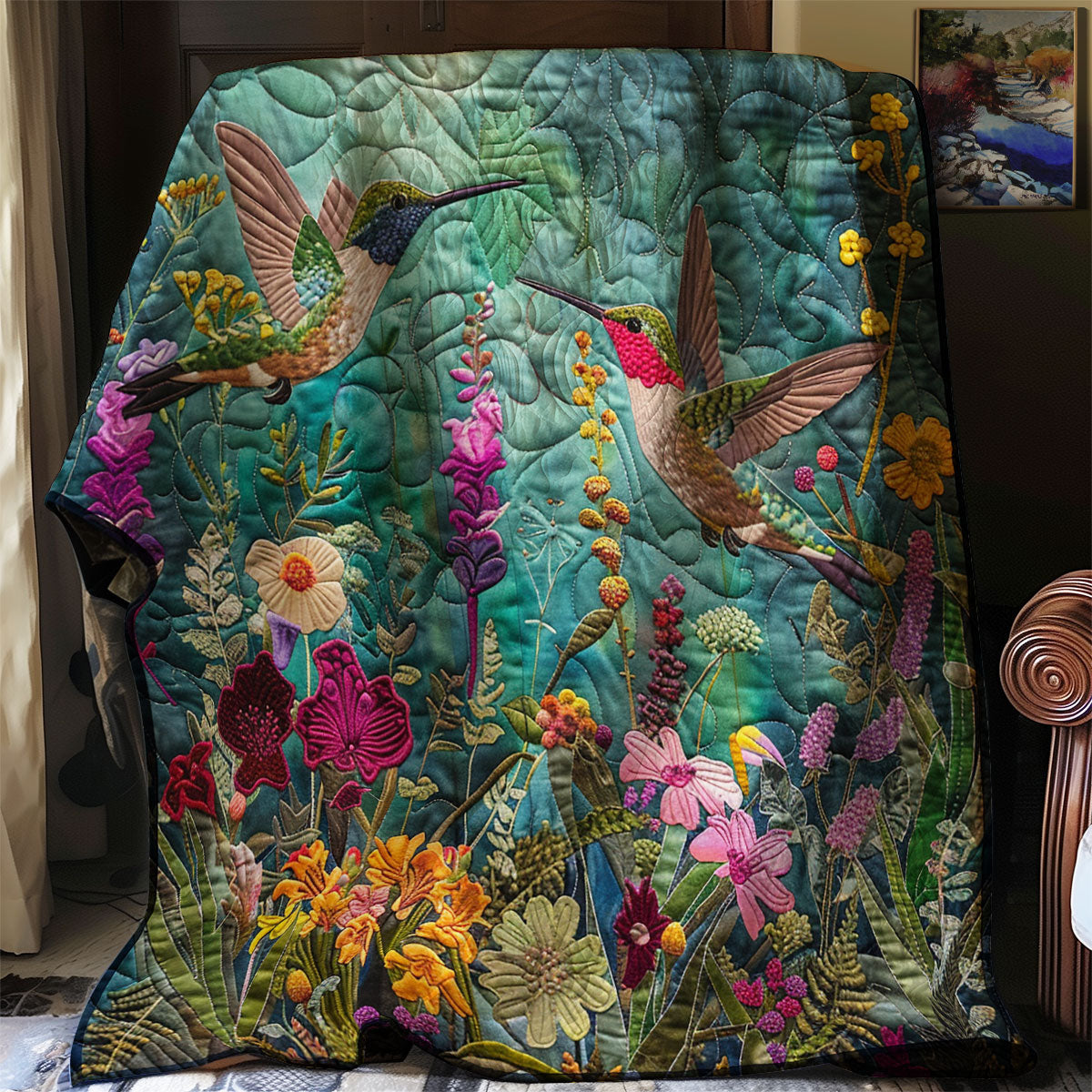 Green Garden Hummingbird XR2407047CL Quilt