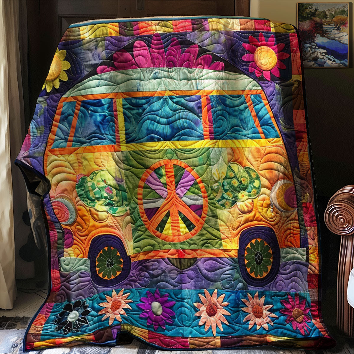 Groovy Hippie Van XR2707013CL Quilt