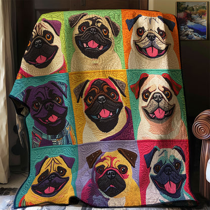 Happy Pugs XR0108027CL Quilt