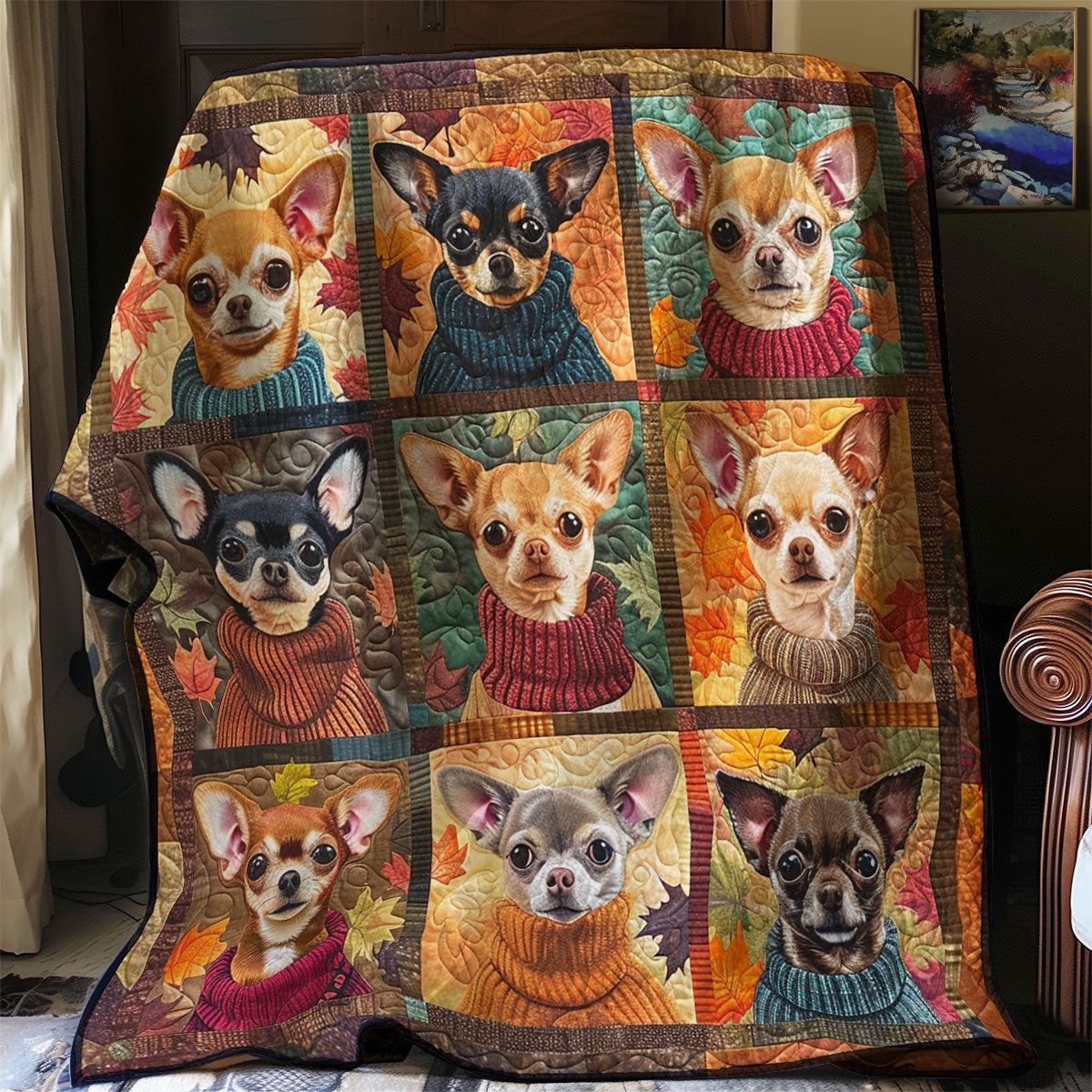 Harvest Chihuahua Hugs XR3107009CL Quilt