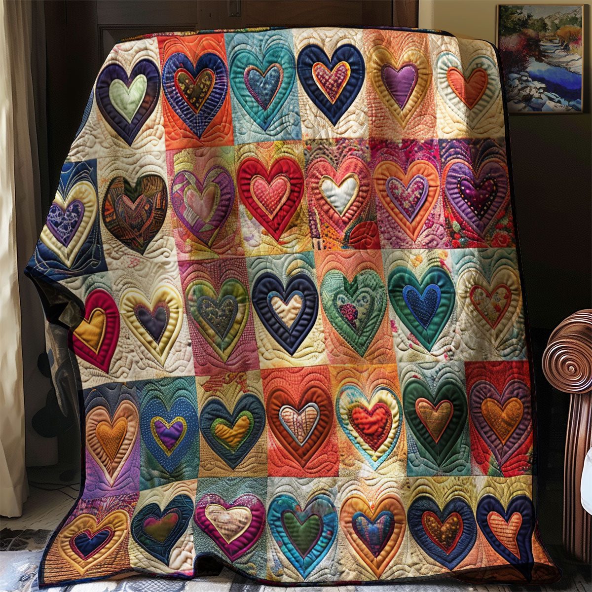 Hearts XR290610CL Quilt