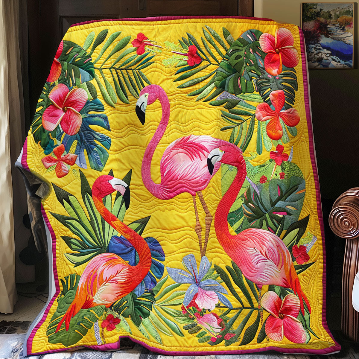 Hibicus Flamingos XR1308050CL Quilt