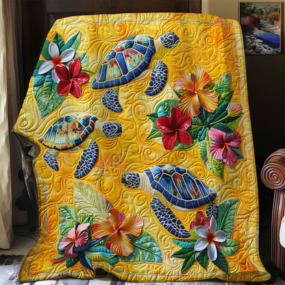 Hibicus Flower And Turtles XR1308048CL Quilt