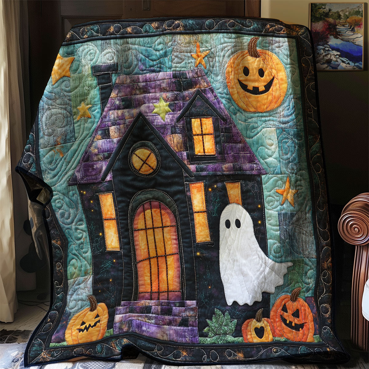 House With Ghost XR0108035CL Quilt