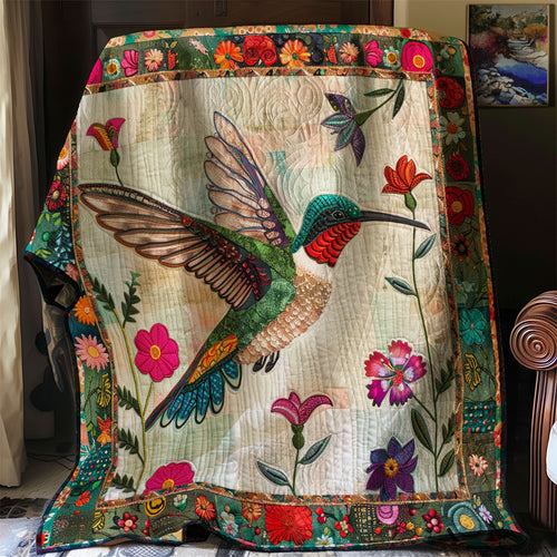 Hummingbird In Garden XR0307007CL Quilt