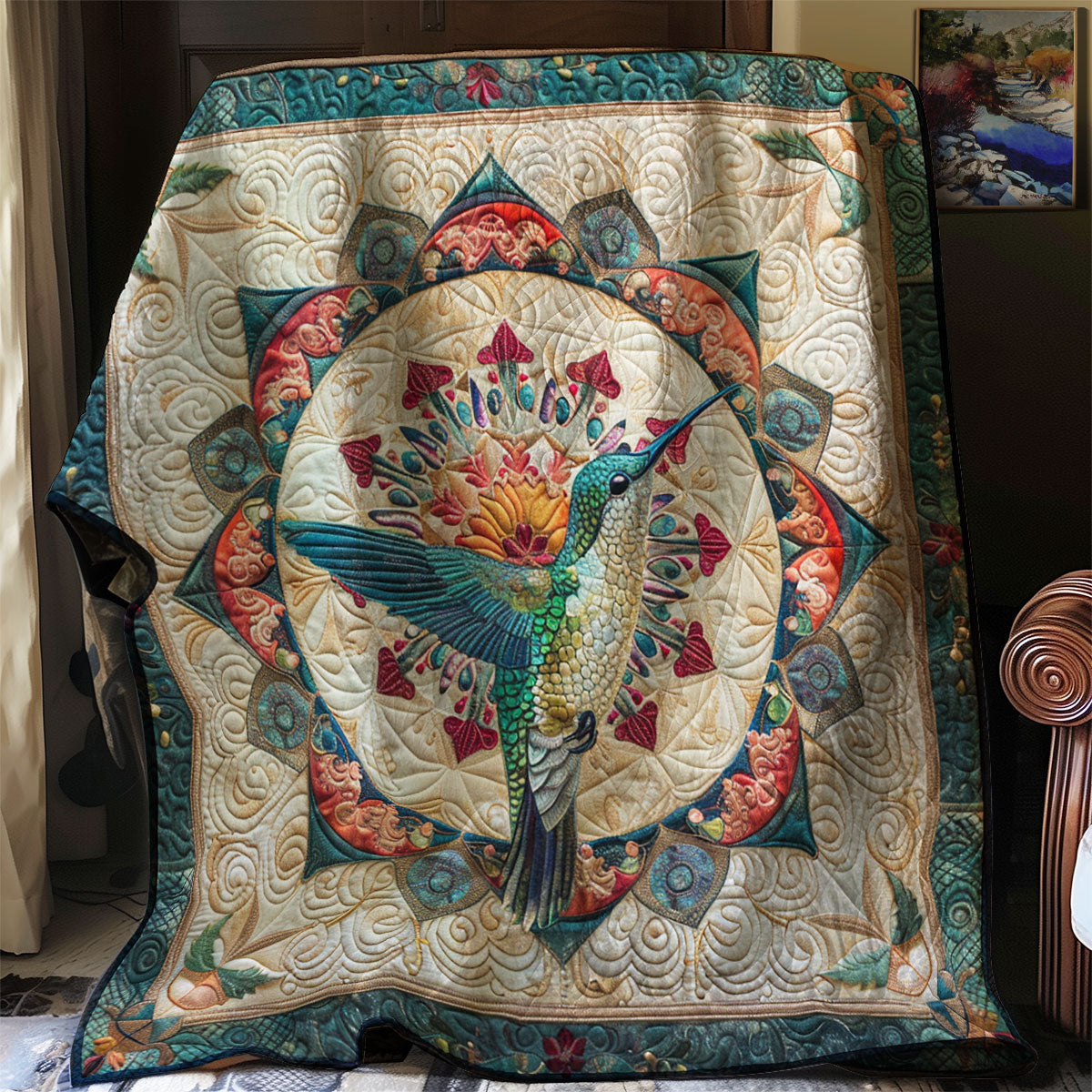 Hummingbird Mandala XR1707009CL Quilt