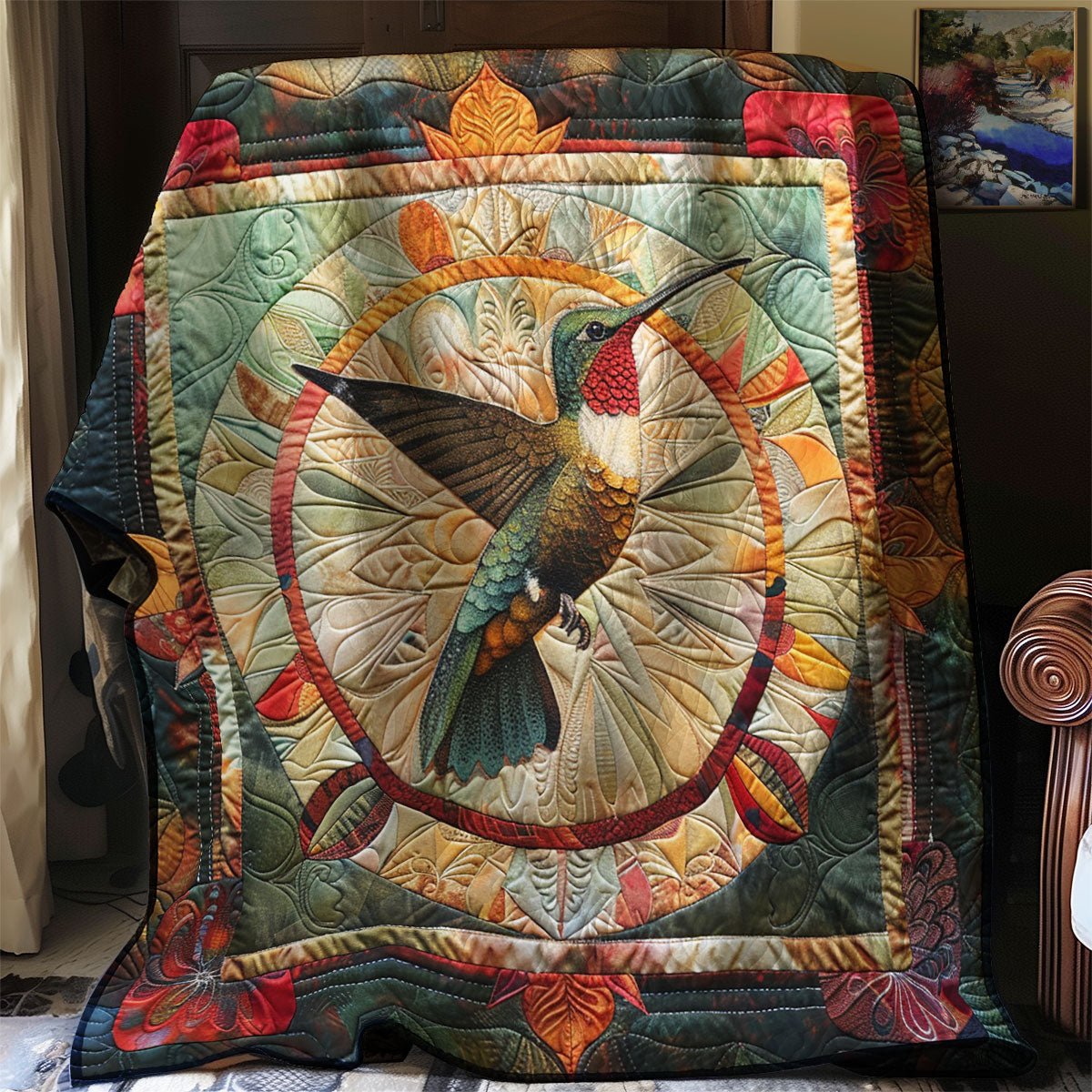 Hummingbird Mandala XR1707011CL Quilt