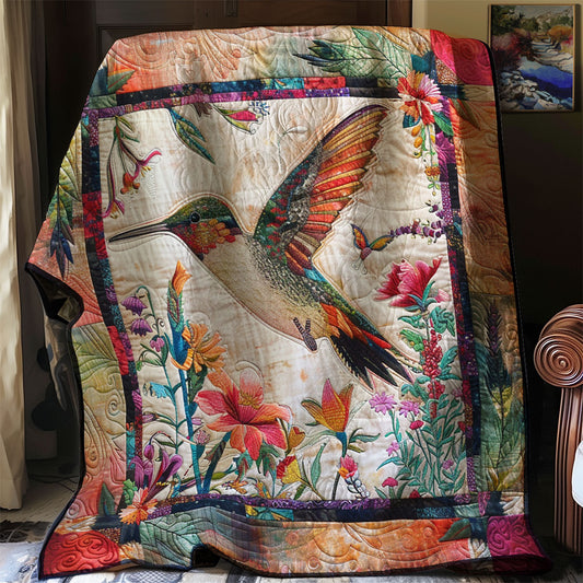 Hummingbird With Flowers XR0307006CL Quilt