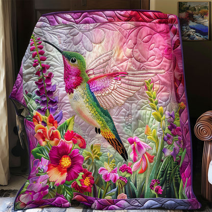 Hummingbird With Flowers XR1008015CL Quilt